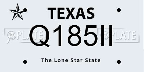 Q185II Texas License Plate