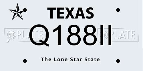 Q188II Texas License Plate
