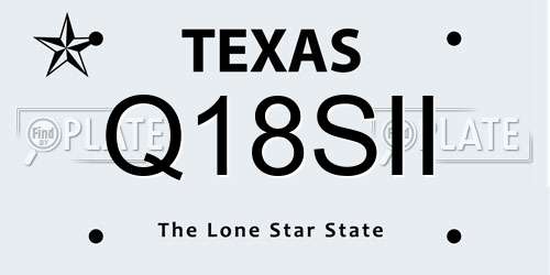 Q18SII Texas License Plate