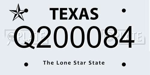 Q200084 Texas License Plate