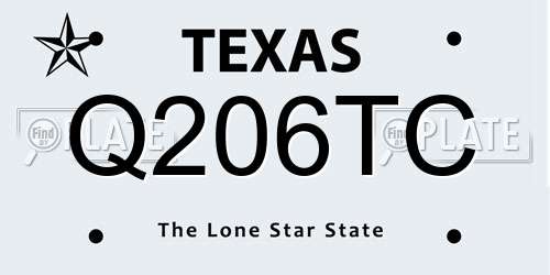 Q206TC Texas License Plate