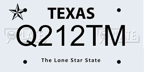Q212TM Texas License Plate