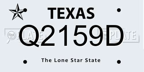 Q2159D Texas License Plate