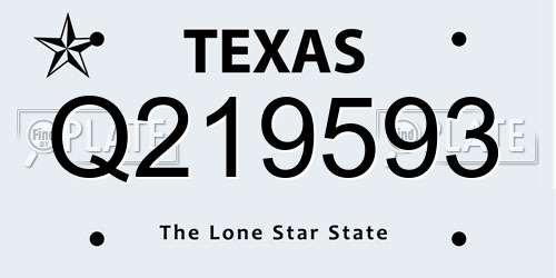 Q219593 Texas License Plate