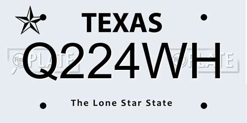 Q224WH Texas License Plate