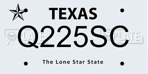 Q225SC Texas License Plate
