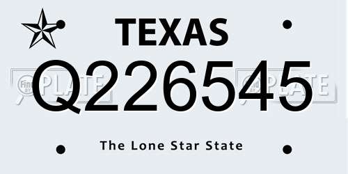 Q226545 Texas License Plate