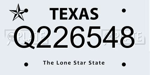 Q226548 Texas License Plate