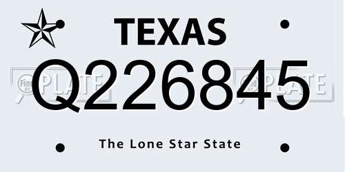 Q226845 Texas License Plate
