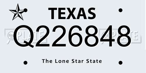 Q226848 Texas License Plate
