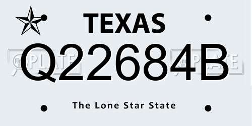 Q22684B Texas License Plate