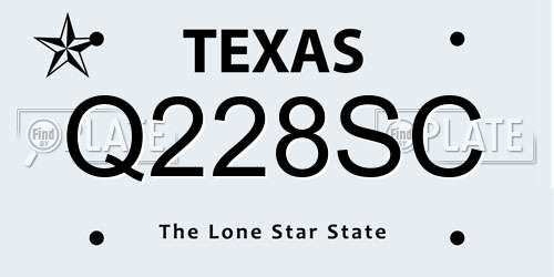 Q228SC Texas License Plate
