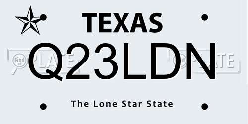 Q23LDN Texas License Plate