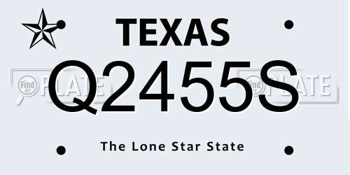 Q2455S Texas License Plate