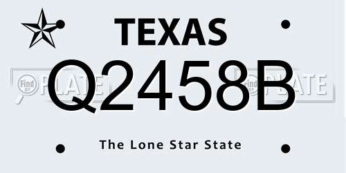 Q2458B Texas License Plate