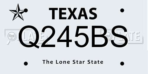 Q245BS Texas License Plate