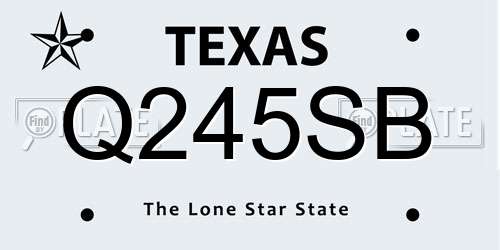 Q245SB Texas License Plate