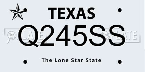 Q245SS Texas License Plate