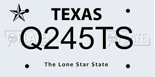Q245TS Texas License Plate