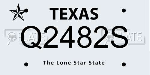 Q2482S Texas License Plate
