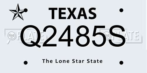 Q2485S Texas License Plate
