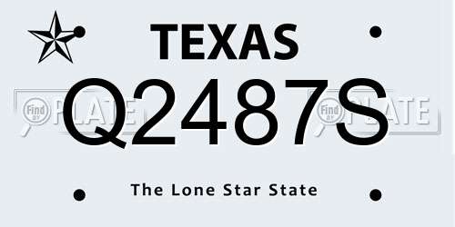 Q2487S Texas License Plate
