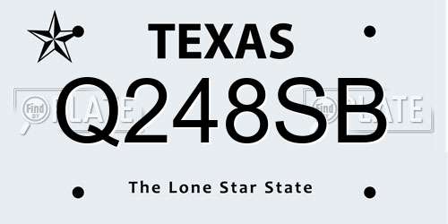 Q248SB Texas License Plate