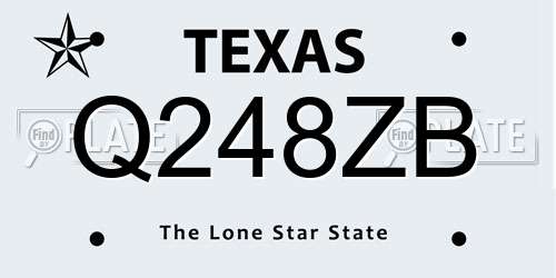 Q248ZB Texas License Plate