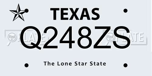 Q248ZS Texas License Plate