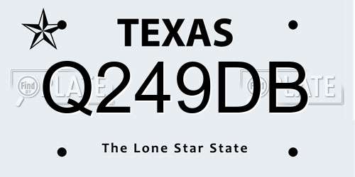 Q249DB Texas License Plate