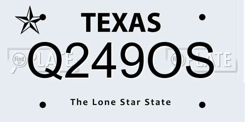 Q249OS Texas License Plate