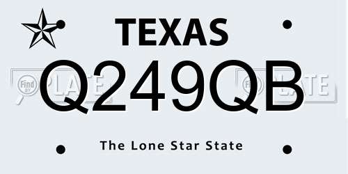 Q249QB Texas License Plate