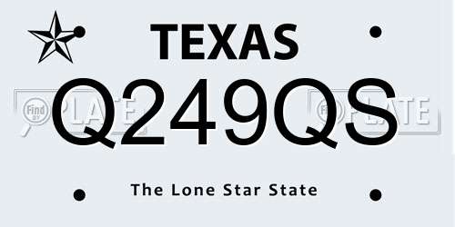 Q249QS Texas License Plate