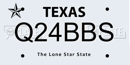 Q24BBS Texas License Plate