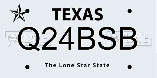 Q24BSB Texas License Plate
