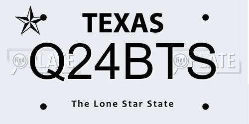Q24BTS Texas License Plate