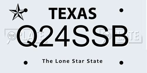 Q24SSB Texas License Plate