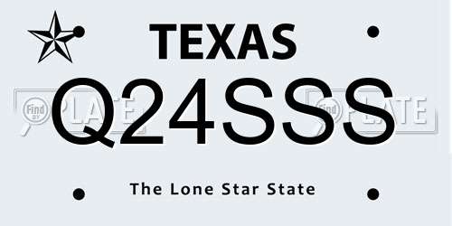 Q24SSS Texas License Plate