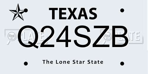 Q24SZB Texas License Plate