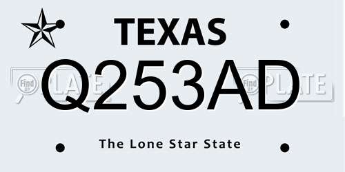 Q253AD Texas License Plate