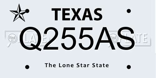 Q255AS Texas License Plate