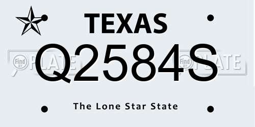 Q2584S Texas License Plate