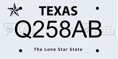 Q258AB Texas License Plate