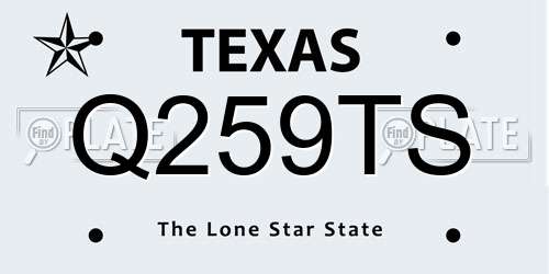 Q259TS Texas License Plate