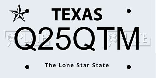 Q25QTM Texas License Plate
