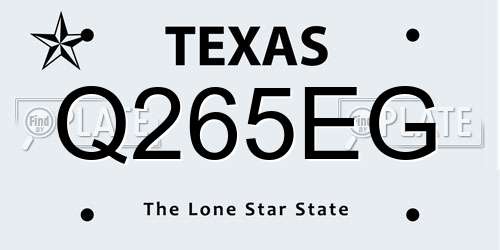 Q265EG Texas License Plate