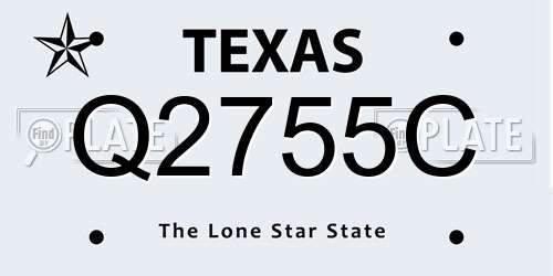 Q2755C Texas License Plate