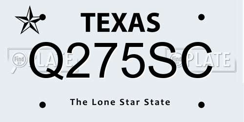Q275SC Texas License Plate