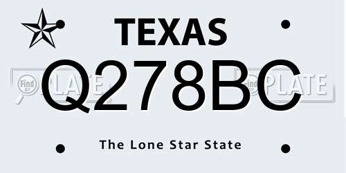 Q278BC Texas License Plate