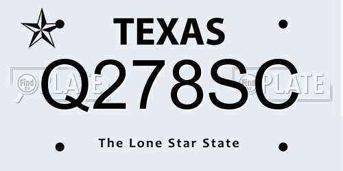 Q278SC Texas License Plate